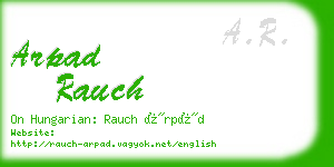 arpad rauch business card